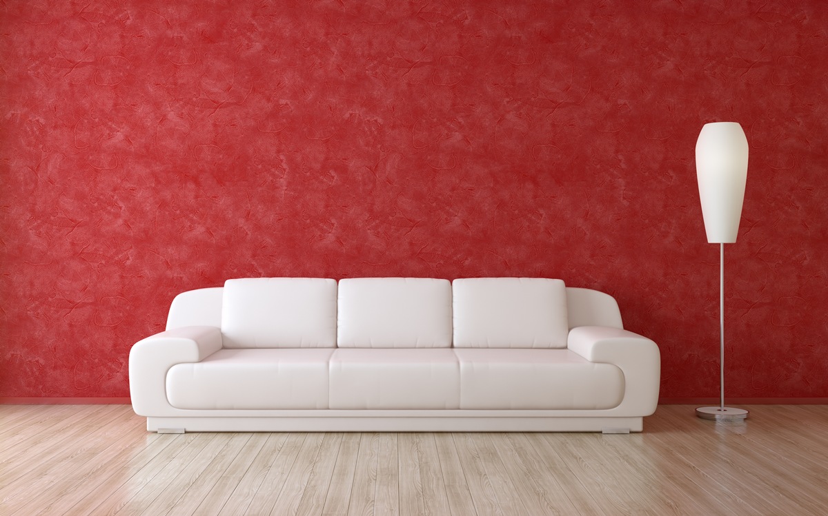 Modern Room Interior Red Wall